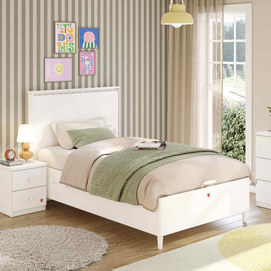 Cilek Varia White Ágyneműtartós Ágy Egyenes Fejtámlával (120x200 cm)